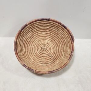 Boho Natural Woven Coiled Reed Grass Handmade Wall Art Decor And Basket